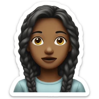 realistic portrait of girl closed mouth sticker