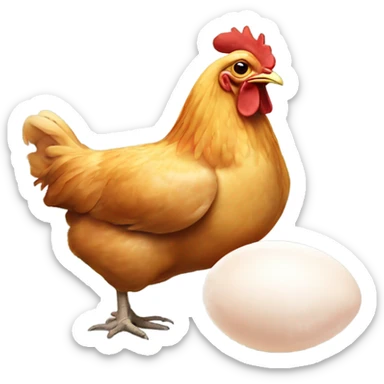 Chicken laying an egg sticker