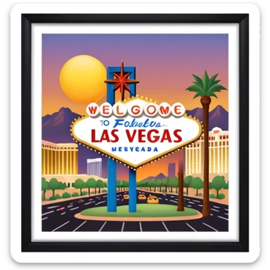 las vegas, no frame sticker