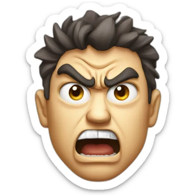 Face angry, that expresses anger, hate, concept art sticker