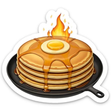 pancake on fire sticker