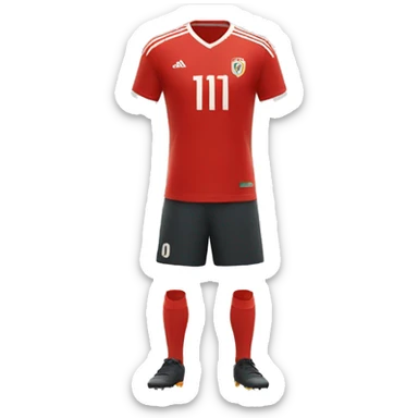  Red soccer jersey number 11 sticker