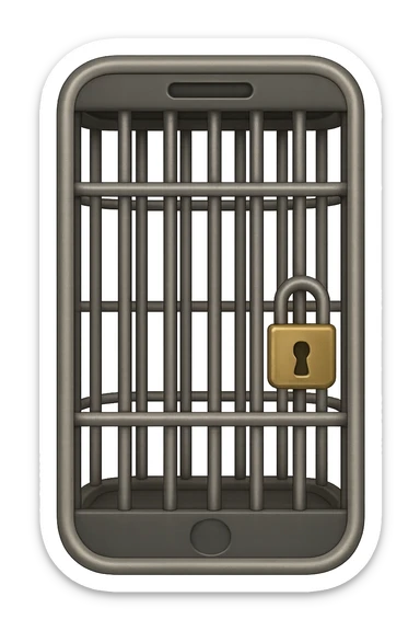 Disturbi alimentari visti come una gabbia stile emoji iphone. sticker