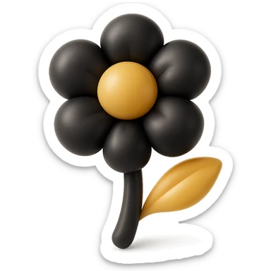 flower in balloon style with bright colors sticker