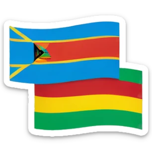 Rwanda and Congo flag sticker