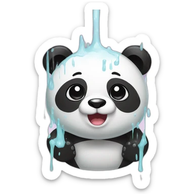 panda in the shower sticker