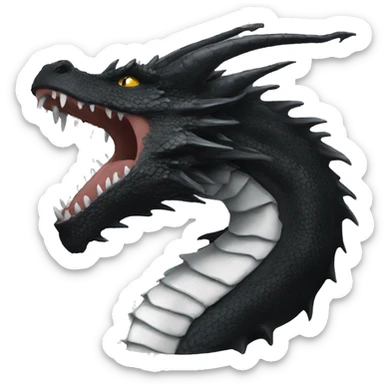 Black dragon white dragon sticker