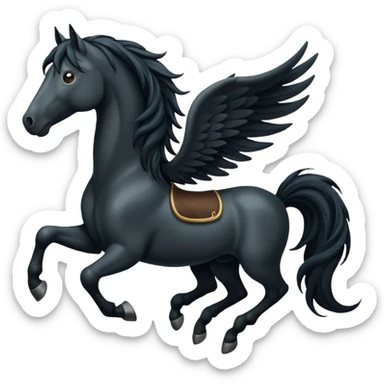 black flying horse Let him look upA sticker