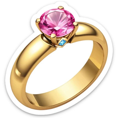 create a wedding ring emoji but with a pink crystal sticker