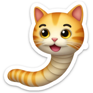cat worm sticker