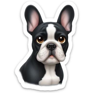 Black French bulldog  sticker
