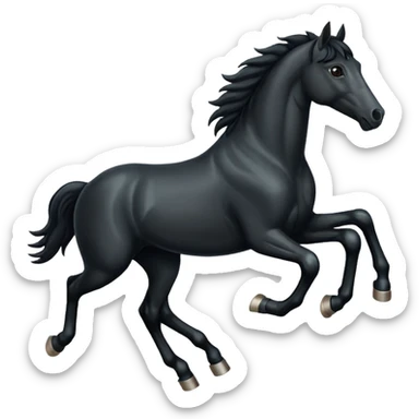 Running Black horse sticker