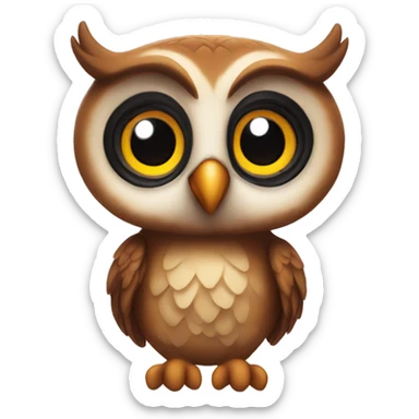 An owl in love  sticker