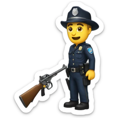 Policier avec un bandit  sticker