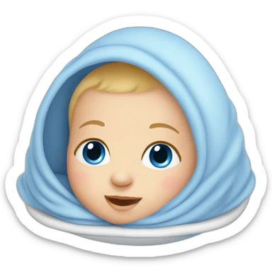 blue-eyed baby in cradle sticker