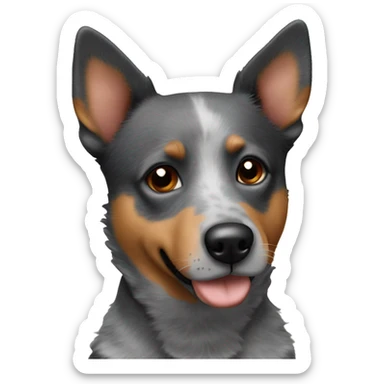 blue heeler mix dog with brown eyes and flopped ears sticker