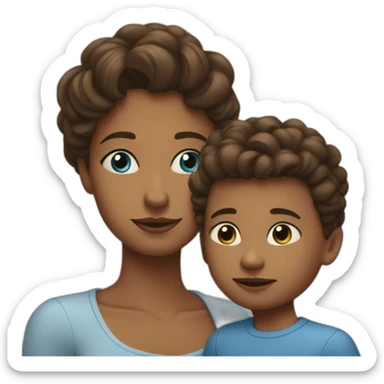 Mother love son white skine blue eyes sticker