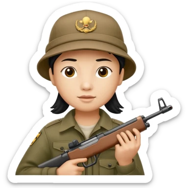 tung tung tung sahur met zijn kap aan en een geweer in zijn hand sticker