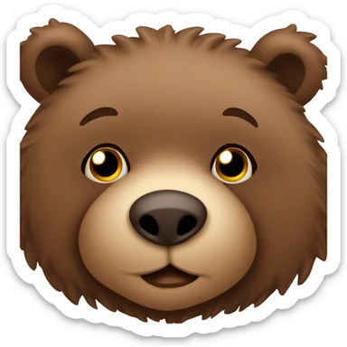 Cozy brown bear sticker