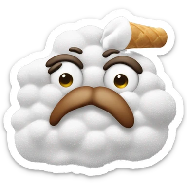 Nose sniffing powdered sugar sticker