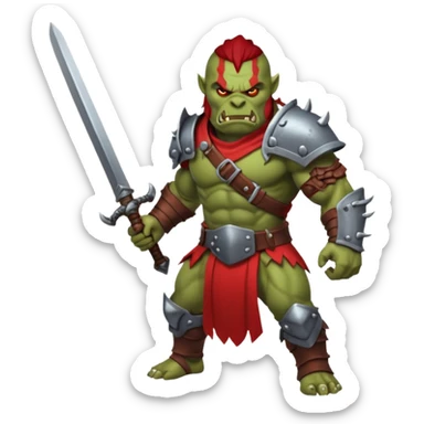 Orc guerrier rouge sticker
