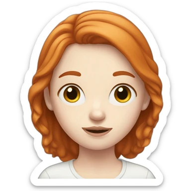 girl with ginger hair and a pale white face and frecke;s sticker