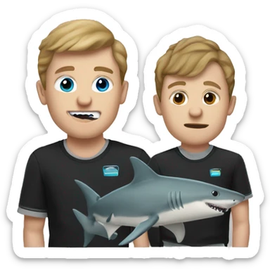 Alfie clawson with small shark head combied with tbell and sam sticker