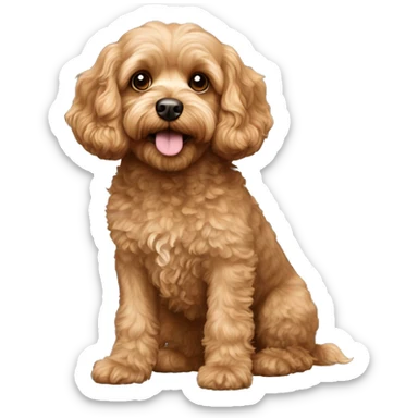 light brown cavapoo dog sticker