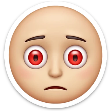 An emoji with red eyes  with tired face! sticker