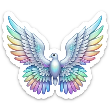 wings glitter white sticker