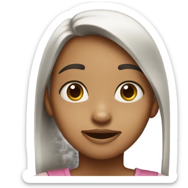 Girl begging with heart eyes sticker