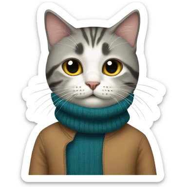 Cat wearing a turtleneck  sticker