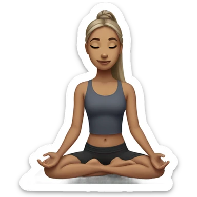 Girl with long hair doing yoga sticker