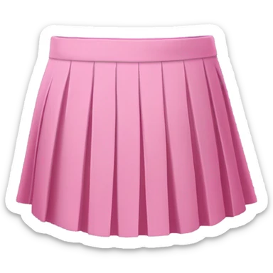 Pink pleated mini skirt, isolated sticker