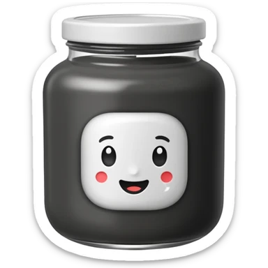 black sesame paste in a jar sticker