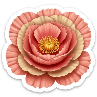 Carnation poppy beige light rose sticker