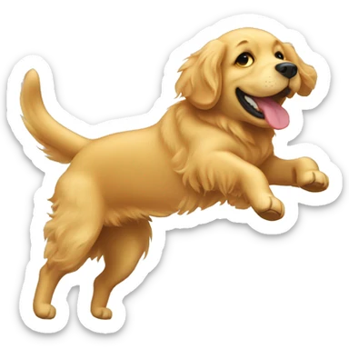 golden retriever rolling over  sticker