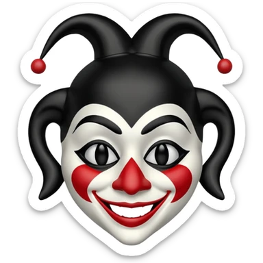 Jester mask black and white sticker