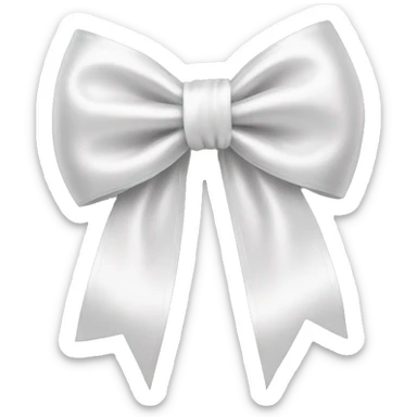 white satin bow sticker