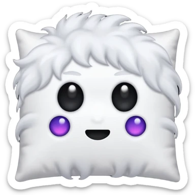 a pillow with dark aura coming out of it  without face ] sticker