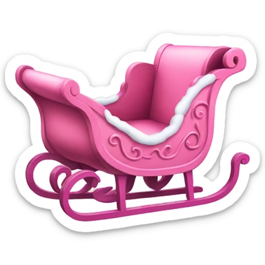 Pink Christmas sleigh  sticker
