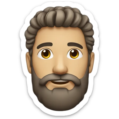 homme avec barbe et chignon sticker