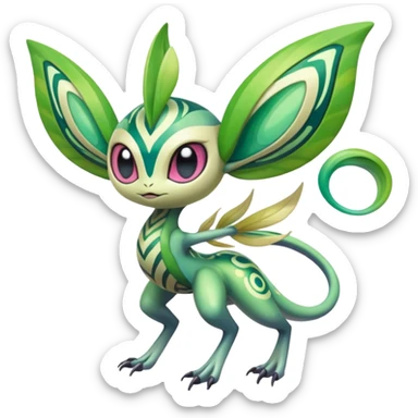 Colorful Shiny Tropical Exotic Meloetta-Celebi-Palkia-Virizion-Venom-Stitch-Fakémon-creature-hybrid sticker