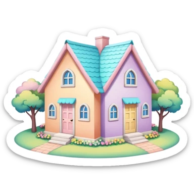 Pastel Roof Cottages sticker