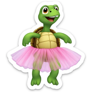 turtle with a tutu sticker