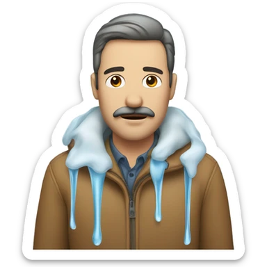 Guy with icicles hanging off his stache and freezing sticker