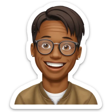 Travis Scott head laughing with glasses on  sticker