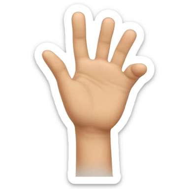 close the thumb, index and little  fingers sticker