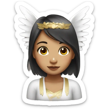 South East Asian girl with angel wings sticker