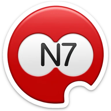 Je veux un emoji représentant une borne kilométrique avec un haut rouge arrondis et un bas blanc en forme de pavé droit. Sur la partie blanche il y a écrit en noir " N7 " sticker